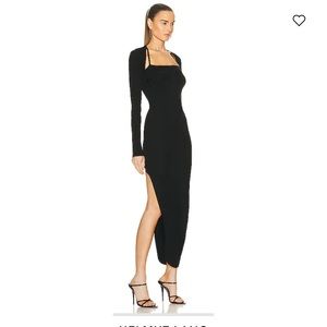 Helmut Lang long sleeve cut out midi dress in black NEW W TAGS